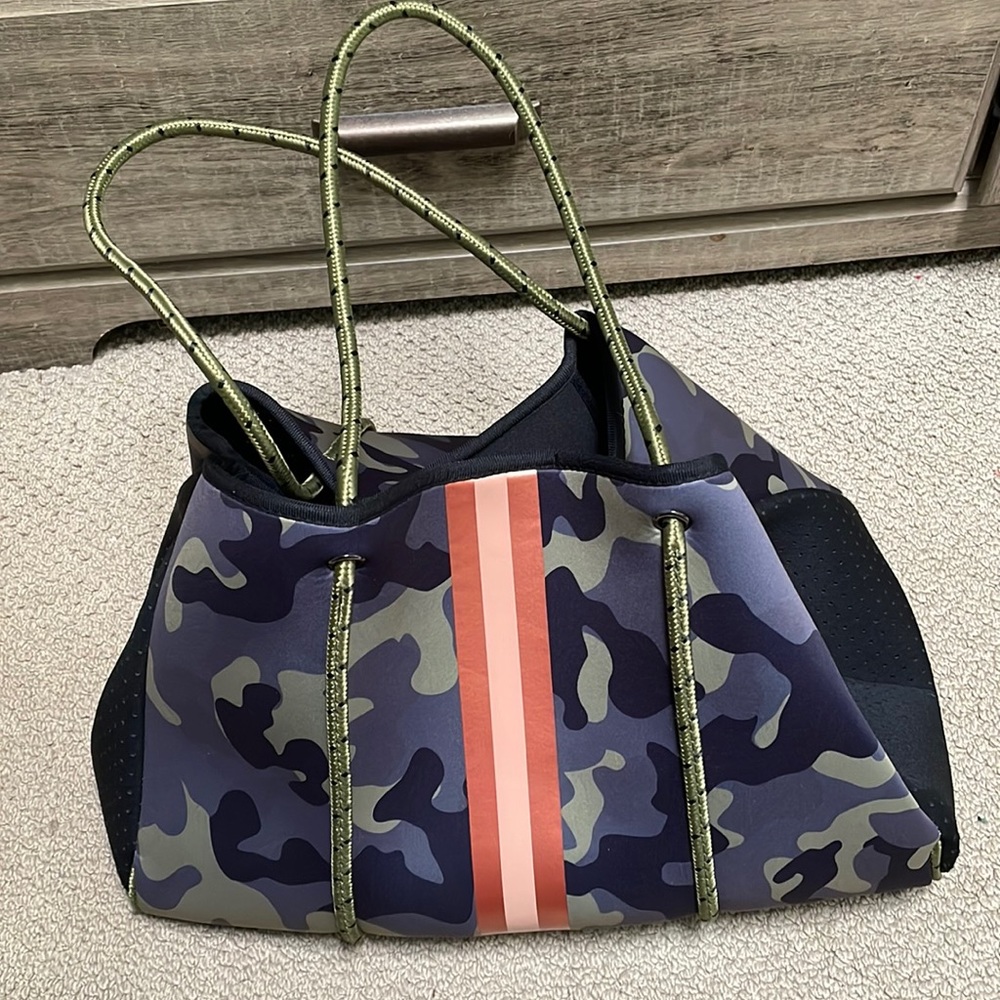 Rose gold and camp neoprene tote